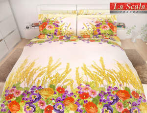 Постельное белье La Scala сатин-фотопринт P-009 двуспальный евро