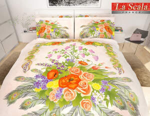Постельное белье La Scala сатин-фотопринт P-019 двуспальный евро